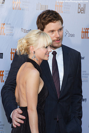 Anna Faris & Chris Pratt attending the red carpet gala premier for "MoneyBall" at the 2011 Toronto International Film Festival (TIFF)
