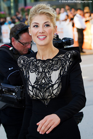 Rosamund Pike attending the red carpet gala premier for "Barney's Version" at the 2010 Toronto International Film Festival (TIFF)