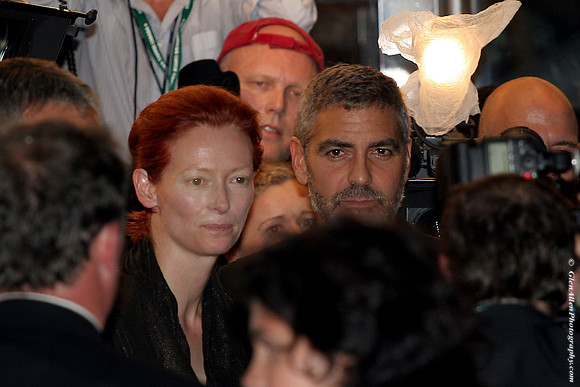 Tilda Swinton & George Clooney attending the red carpet gala premier for "Michael Clayton" at the 2007 Toronto International Film Festival