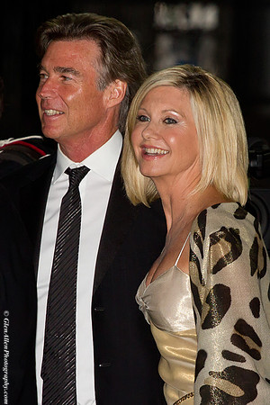 John Easterling and Olivia Newton-John attending the red carpet gala premier for "Score: A Hockey Musical" at the 2010 Toronto International Film Festival (TIFF)